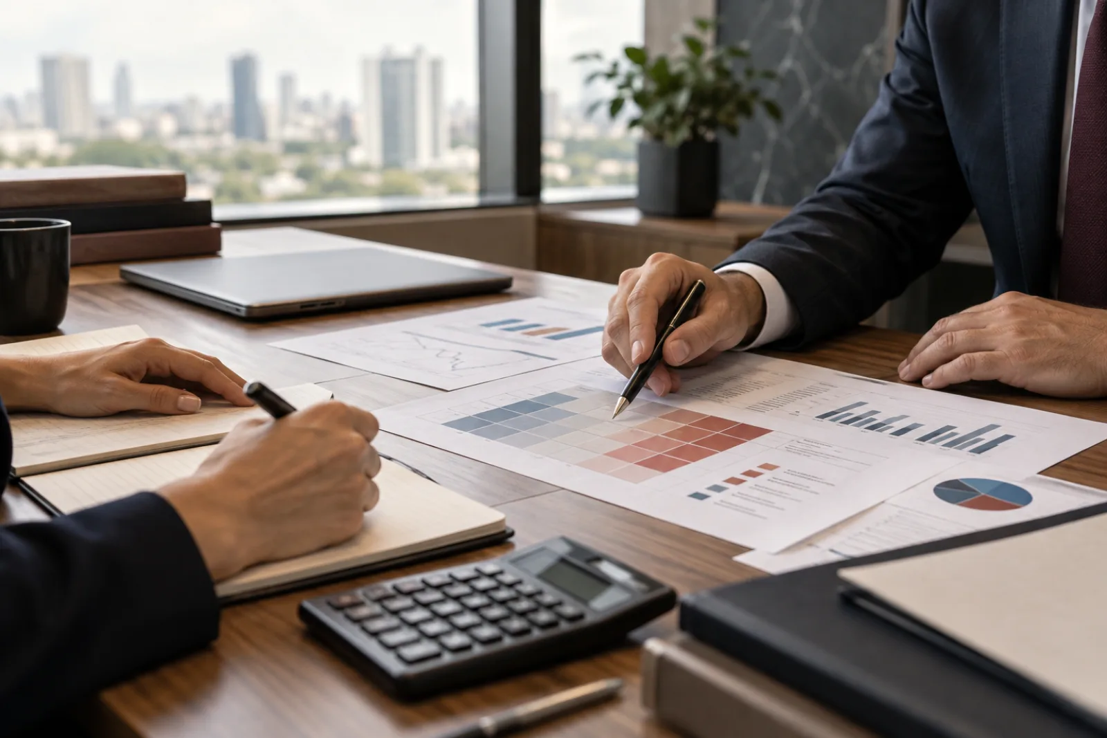 Profissionais analisando riscos tributários e financeiros de uma empresa