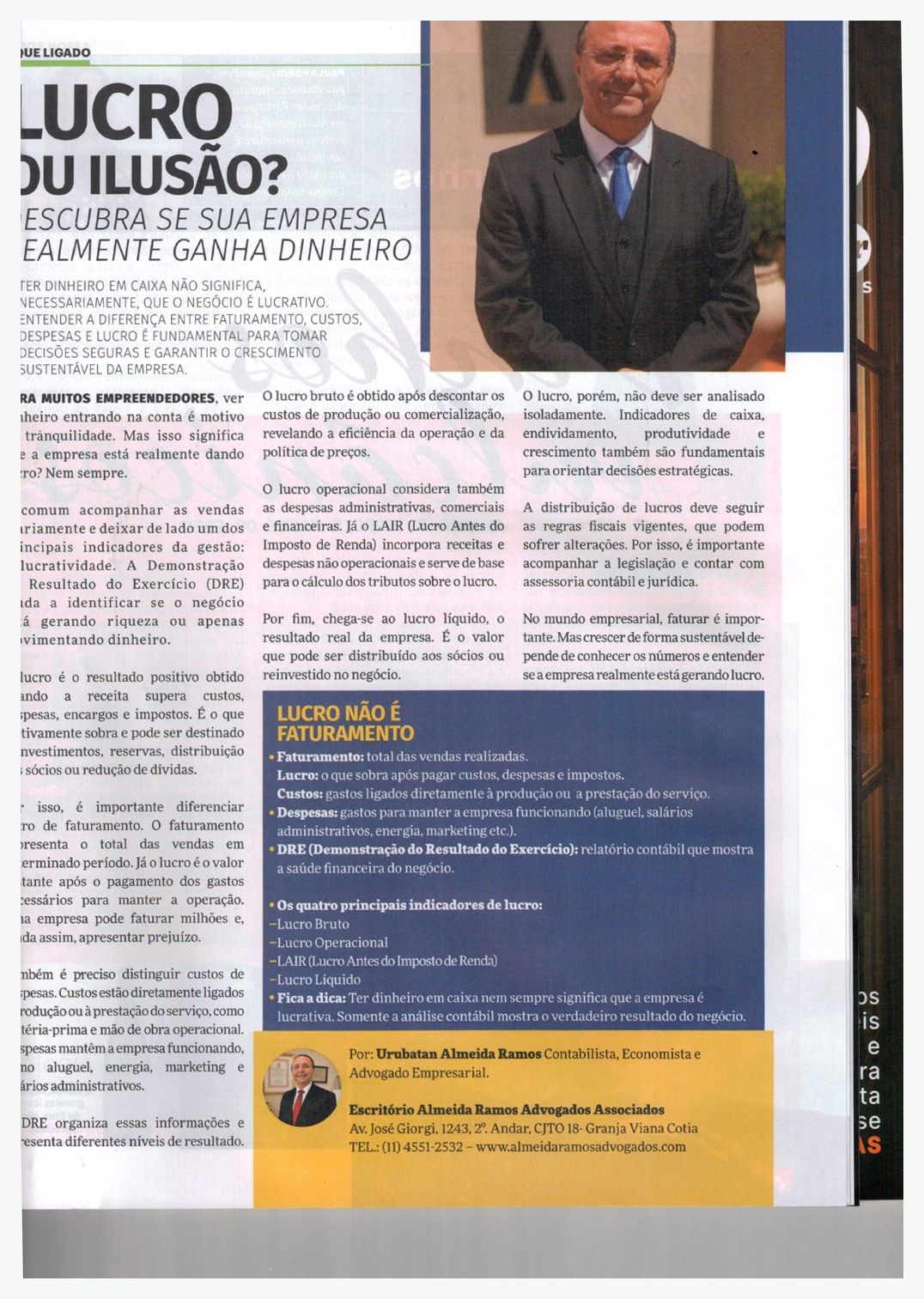 Página da revista Circuito: Lucro ou ilusão?