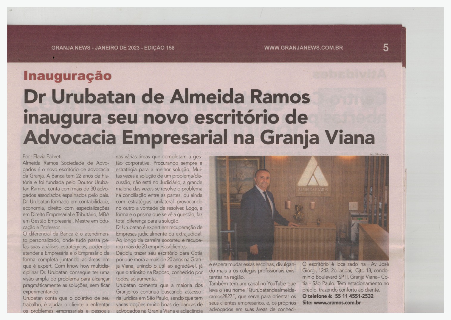 Página da revista Circuito: Inauguração na Granja Viana